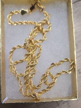 14k Gold Fild  Rope Chain Necklace - Women Jewelry